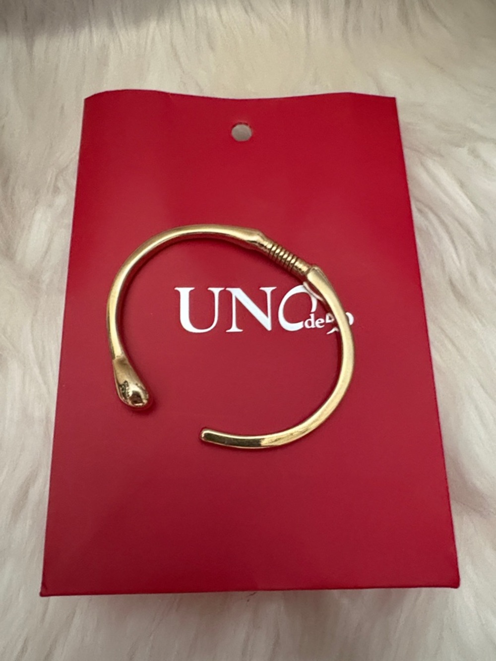 UNO de 50 Gold Tone Open Cuff Bracelet